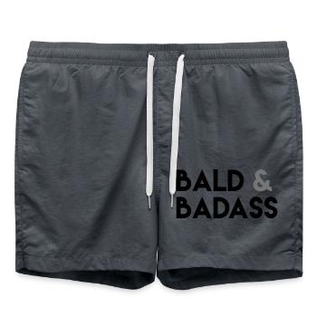 Bald & Badass - Swim Trunks - anthracite - Front - AI Model Male 185 light (185cm)