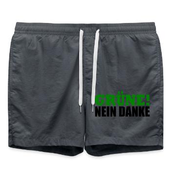 Grüne Nein Danke - Badeshorts - Anthrazit - Vorne - AI Model Male 185 light (185cm)