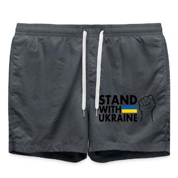 stand with ukraine - Short de bain - charbon - Devant - AI Model Male 185 light (185cm)