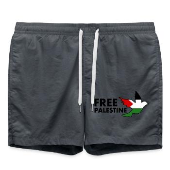 Free palestine - Swim Trunks - anthracite - Front - AI Model Male 185 light (185cm)
