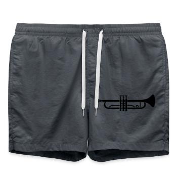 Instrument Musique Trompette - Short de bain - charbon - Devant - AI Model Male 185 light (185cm)