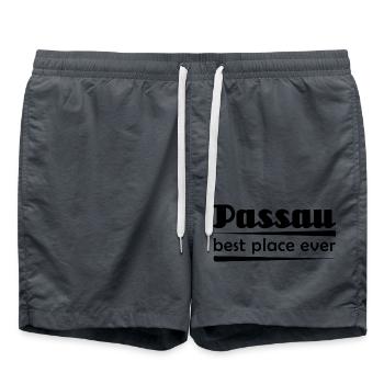 Passau - Stadt best place ever - Badeshorts - Anthrazit - Vorne - AI Model Male 185 light (185cm)