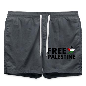 Free palestine - Swim Trunks - anthracite - Front - AI Model Male 185 light (185cm)