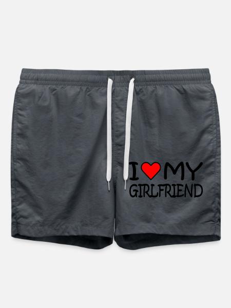 I love my girlfriend - Swim Trunks - anthracite
