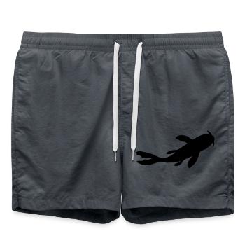 Silhouette Koi Fisch Nishikigoi - Badeshorts - Anthrazit - Vorne - AI Model Male 185 light (185cm)