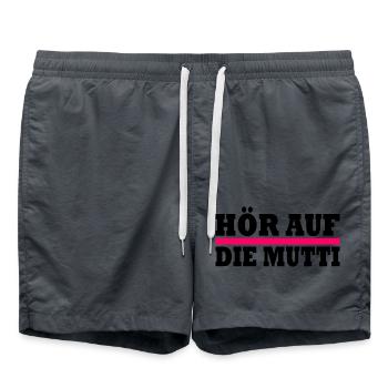 Hör auf die mutti - Badeshorts - Anthrazit - Vorne - AI Model Male 185 light (185cm)