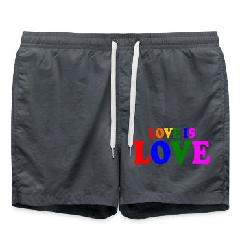 Love is love - Swim Trunks - anthracite - Front - AI Model Male 185 light (185cm)