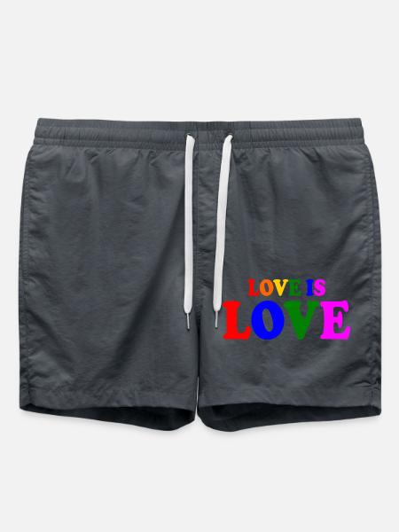 Love is love - Swim Trunks - anthracite