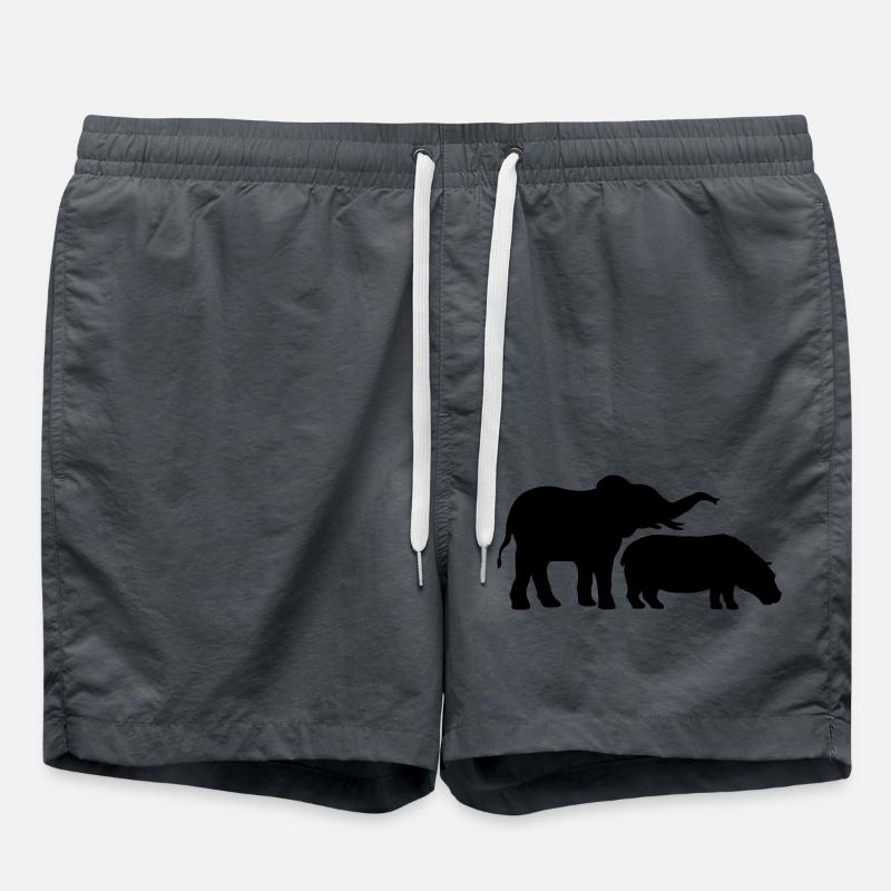 Hippo Elephant Pachyderm Team - Swim Trunks - anthracite