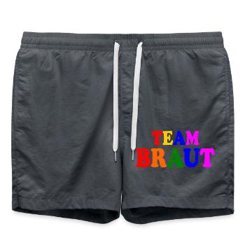 Team braut - Badeshorts - Anthrazit - Vorne - AI Model Male 185 light (185cm)