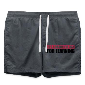 beautiful day for learning - Swim Trunks - anthracite - Front - AI Model Male 185 light (185cm)