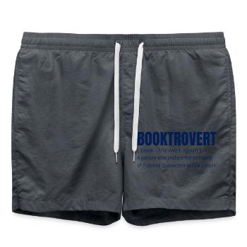 Bücher Booktrovert Definition für Leser Buch Fans - Badeshorts - Anthrazit - Vorne - AI Model Male 185 light (185cm)