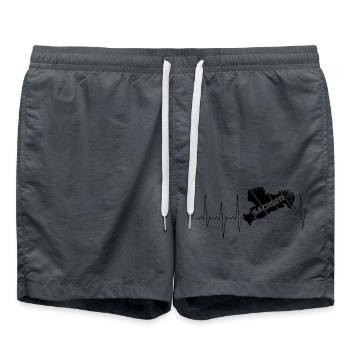 Heimat ist liebe - Badeshorts - Anthrazit - Vorne - AI Model Male 185 light (185cm)