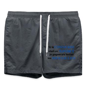 Si la connerie était un sport - Short de bain - charbon - Devant - AI Model Male 185 light (185cm)