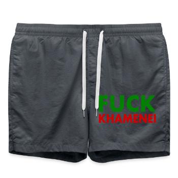 Fuck khamenei Chamenei - iran - Badeshorts - Anthrazit - Vorne - AI Model Male 185 light (185cm)