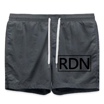 RDN fier diététiste nutritionniste - Short de bain - charbon - Devant - AI Model Male 185 light (185cm)