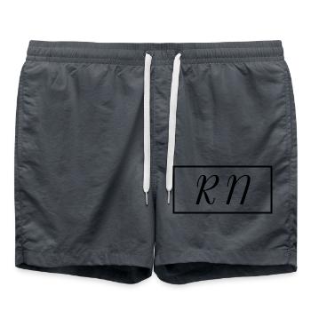 RN or Registered Nurse Proud Graduated Nursing - Swim Trunks - anthracite - Front - AI Model Male 185 light (185cm)