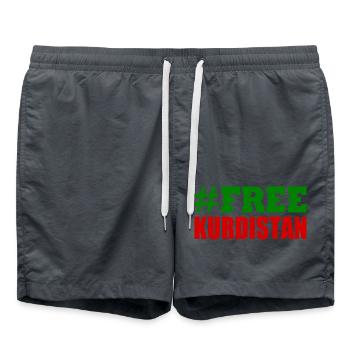 Free Kurdistan - Short de bain - charbon - Devant - AI Model Male 185 light (185cm)