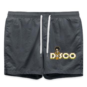 8bit Disco - Swim Trunks - anthracite - Front - AI Model Male 185 light (185cm)