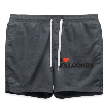 I love Falconry Herz Shirt - Badeshorts - Anthrazit - Vorne - AI Model Male 185 light (185cm)