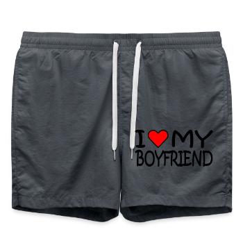 I love my boyfriend - Short de bain - charbon - Devant - AI Model Male 185 light (185cm)