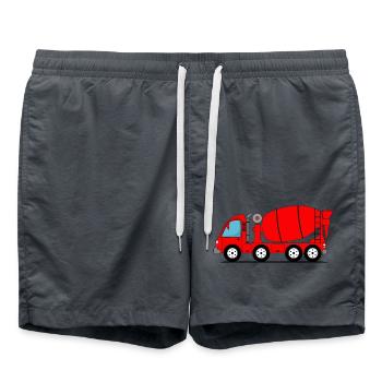 Camion malaxeur à béton rouge - Short de bain - charbon - Devant - AI Model Male 185 light (185cm)