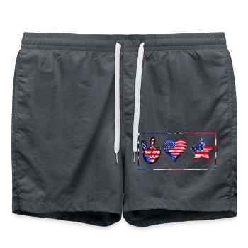 Peace Love USA Patriot - Badeshorts - Anthrazit - Vorne - AI Model Male 185 light (185cm)