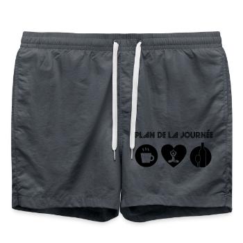 Café yoga vin - Short de bain - charbon - Devant - AI Model Male 185 light (185cm)
