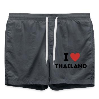 I Love Thailand - Schwarze Schrift - Badeshorts - Anthrazit - Vorne - AI Model Male 185 light (185cm)