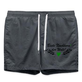 Beste Nachbarn der Welt - Badeshorts - Anthrazit - Vorne - AI Model Male 185 light (185cm)