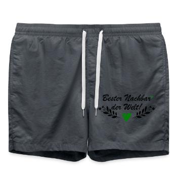 Bester Nachbar der Welt - Badeshorts - Anthrazit - Vorne - AI Model Male 185 light (185cm)