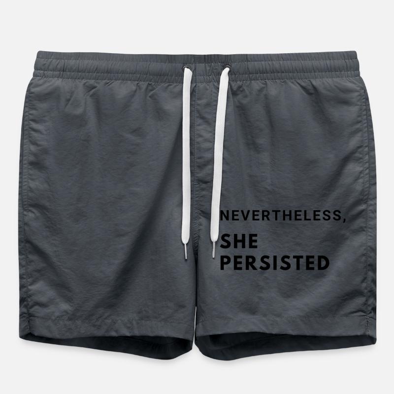 Nevertheless, she persisted - Swim Trunks - anthracite