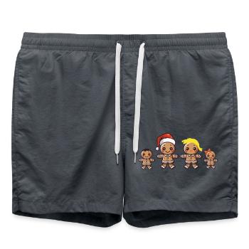 Famille du pain d’épices - Short de bain - charbon - Devant - AI Model Male 185 light (185cm)