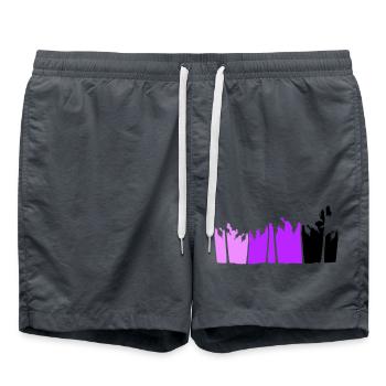 palmiers île arbres plage vacances mer - Short de bain - charbon - Devant - AI Model Male 185 light (185cm)