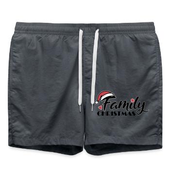 Family Christmas Font - Swim Trunks - anthracite - Front - AI Model Male 185 light (185cm)