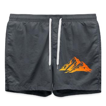 Berge Gebirge Mountains - Badeshorts - Anthrazit - Vorne - AI Model Male 185 light (185cm)