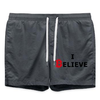 Bitcoin rot-schwarz - Badeshorts - Anthrazit - Vorne - AI Model Male 185 light (185cm)