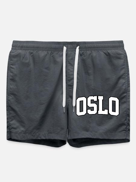 Oslo-Logo: College-Design mit nordischem Stil - Badeshorts - Anthrazit