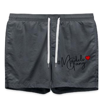 Mädels Gang Team Herz - Badeshorts - Anthrazit - Vorne - AI Model Male 185 light (185cm)