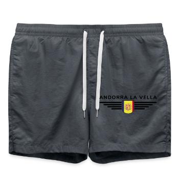 Design de t-shirt Fan d’Andorre-la-Vieille - Short de bain - charbon - Devant - AI Model Male 185 light (185cm)