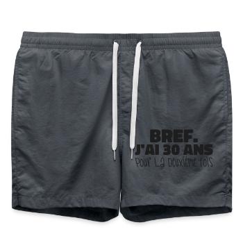 Bref J'ai 30 ans Pour La Deuxième Fois - Short de bain - charbon - Devant - AI Model Male 185 light (185cm)