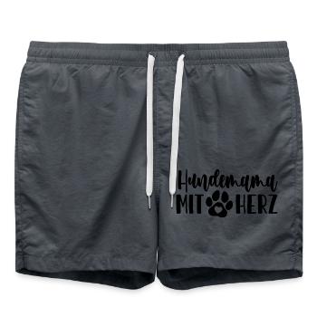 Hundemama mit Herz - Badeshorts - Anthrazit - Vorne - AI Model Male 185 light (185cm)