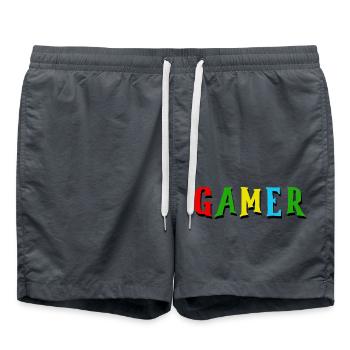 GAMER - Swim Trunks - anthracite - Front - AI Model Male 185 light (185cm)
