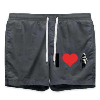 I love Astronauts - Swim Trunks - anthracite - Front - AI Model Male 185 light (185cm)