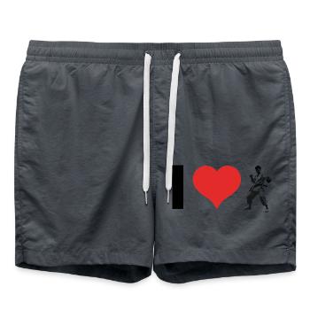 I love Karate - Martial Arts Design - Badeshorts - Anthrazit - Vorne - AI Model Male 185 light (185cm)