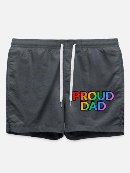 Proud Dad LGBTQ Pride father - Swim Trunks - anthracite