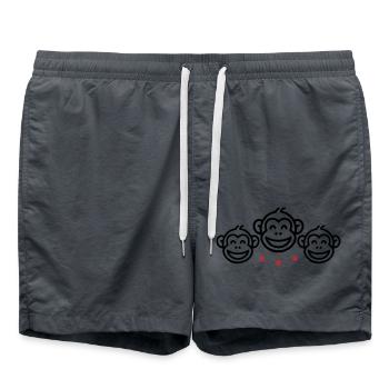 Affen Gruppe - Badeshorts - Anthrazit - Vorne - AI Model Male 185 light (185cm)