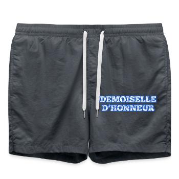 Blaue Chinoiserie Brautjungfer - Badeshorts - Anthrazit - Vorne - AI Model Male 185 light (185cm)