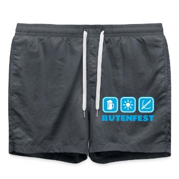 Rutenfest Ravensburg Bier Sonne Armbrust - Badeshorts - Anthrazit - Vorne - AI Model Male 185 light (185cm)