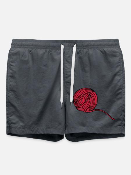 Comic Wollball Illustration - Badeshorts - Anthrazit